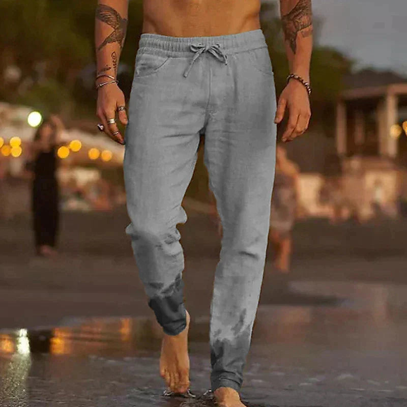 Pantalón LinoVibe de hombre, versátil para estilo urbano elegante o casual. Lino fresco, ideal para confort diario.