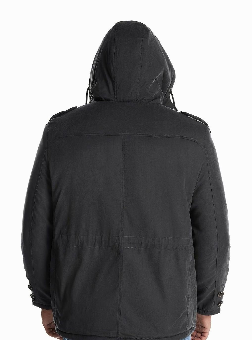 Parka acolchada de hombre, con capucha. Estilo utility, perfecta para invierno, funcional con multibolsillos.
