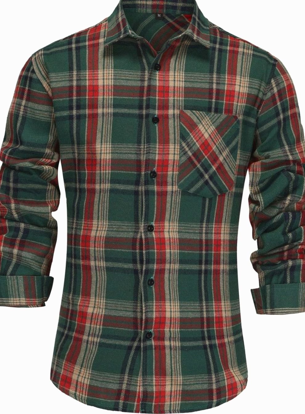Camisa de franela a cuadros para hombre, manga larga, estilo casual de invierno/otoño, ropa masculina.