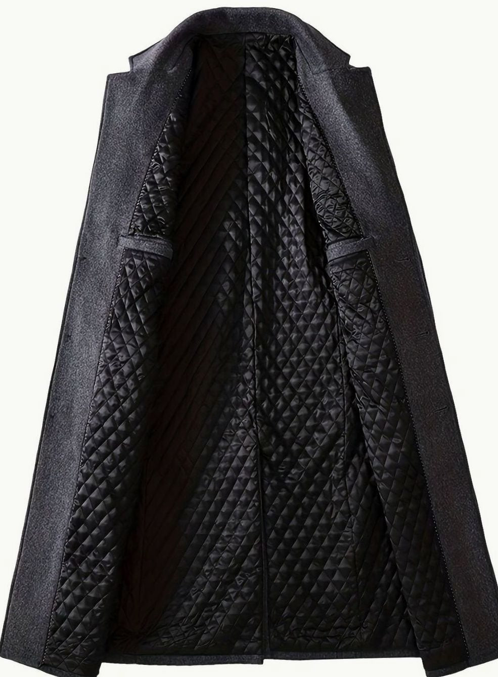 Abrigo largo de lana gris para hombre, ideal para negocios, eventos formales o uso diario. Ropa exterior elegante de invierno.