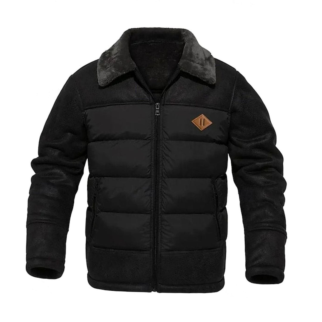 Chaqueta BRANNVIK urbana para hombre, efecto piel. Abrigo acolchado moderno con cuello sherpa para invierno.