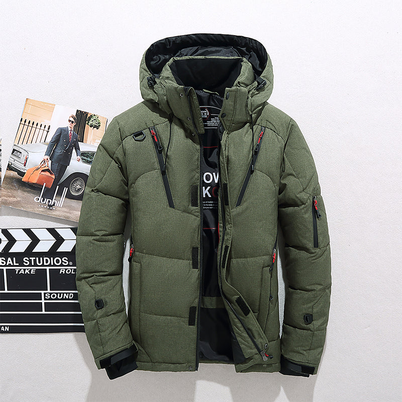 Cazadora de invierno para hombre, abrigo cálido de estilo urbano con capucha. Ideal para el frío.