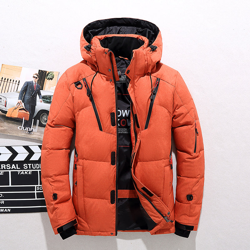 Parka de hombre con cuello alto y capucha, ropa de abrigo ideal para el invierno. Ofrece máxima calidez.