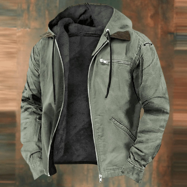Abrigo casual de forro polar para hombre, con capucha. Ideal para el frío, máxima comodidad.