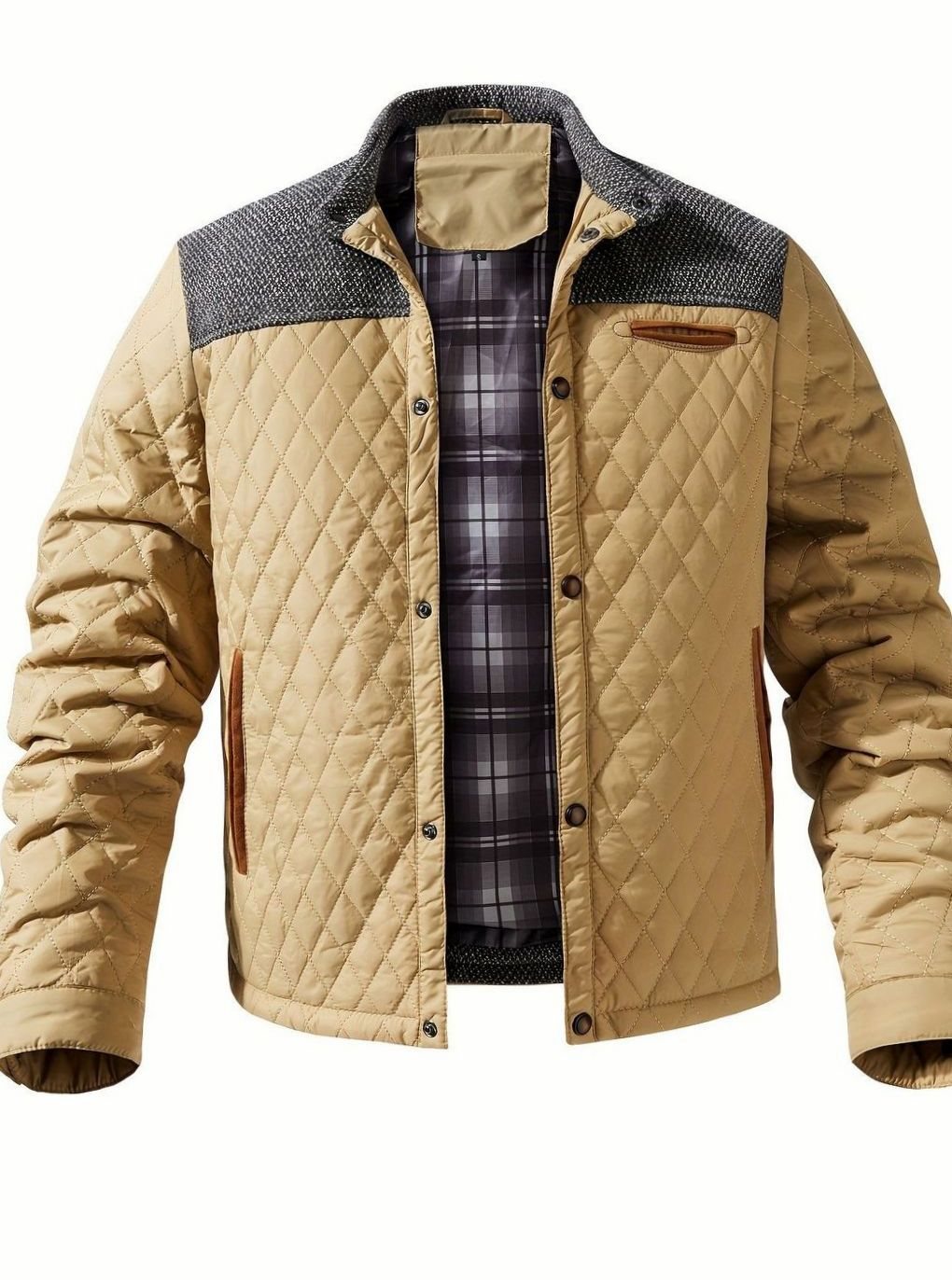 Ropa deportiva elegante: chaqueta acolchada hombre, franela, broches.