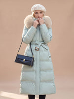 Azul con cuello beige