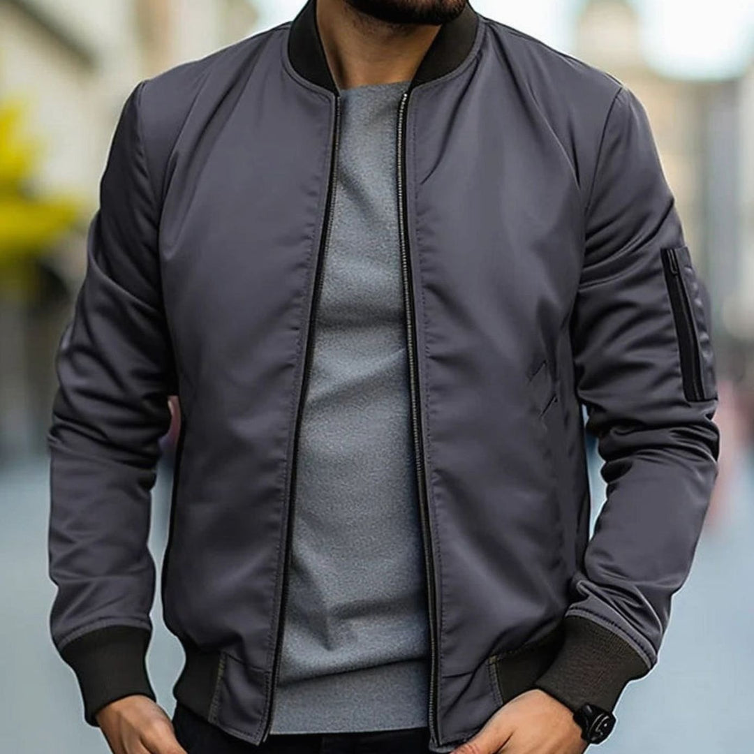 Chaqueta bomber casual para hombre, tallas grandes, varios colores, estilo urbano moderno.