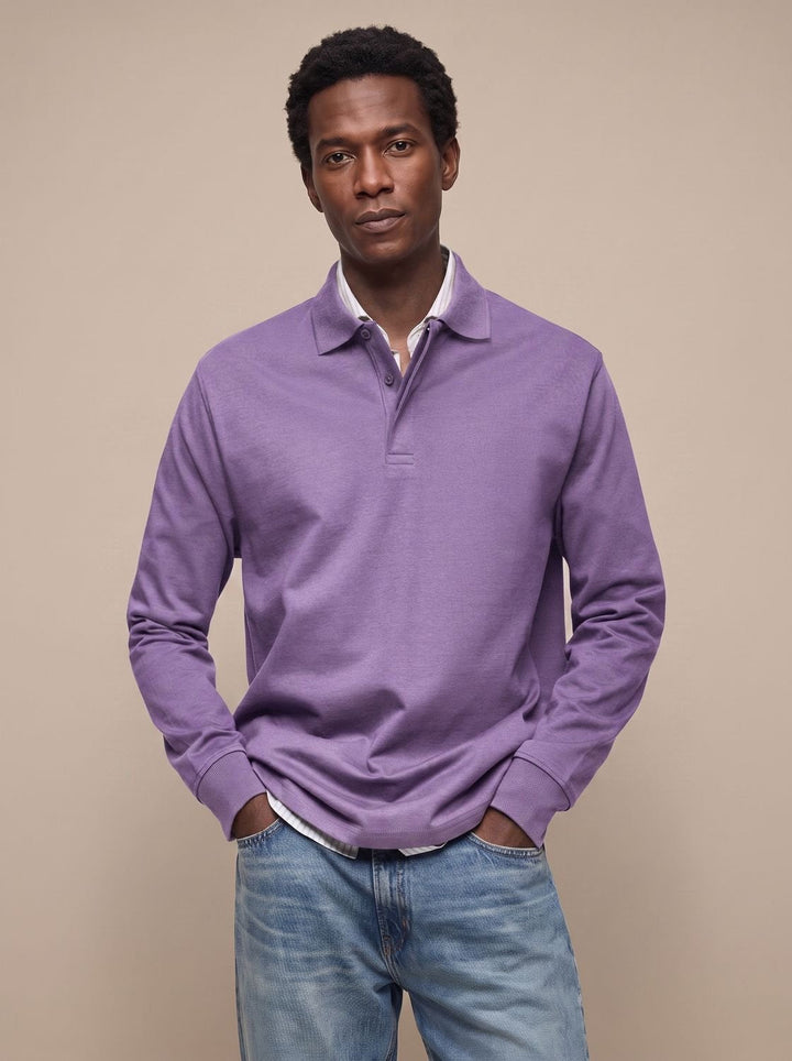 Puño de manga larga del polo de algodón, suave y elástico. Ideal para un look casual o smart.