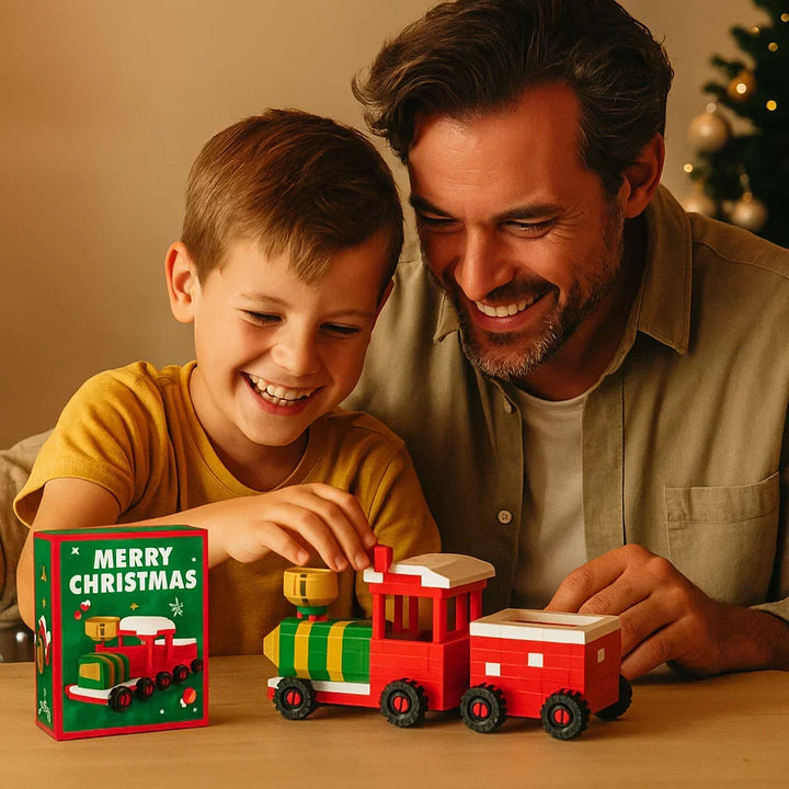 Decoración de Navidad única: figuras navideñas de construcción para montar y exhibir. Juego familiar.