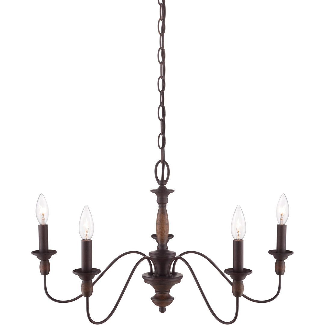 Iluminación decorativa: candelabro contemporáneo de madera y metal. Estilo único.