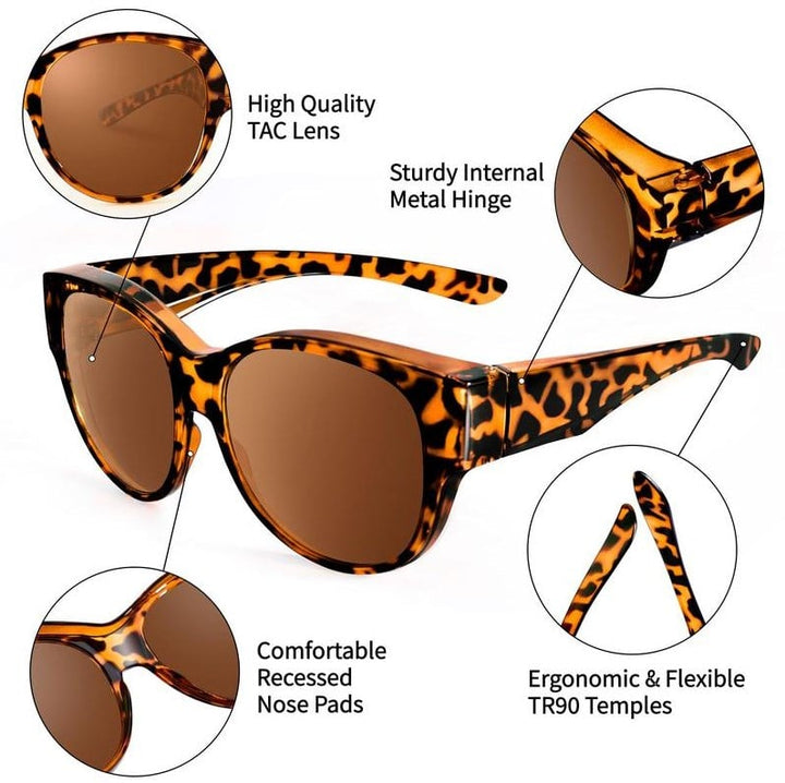 Gafas de sol polarizadas UV400 estilo ojo de gato, perfectas para mujer.