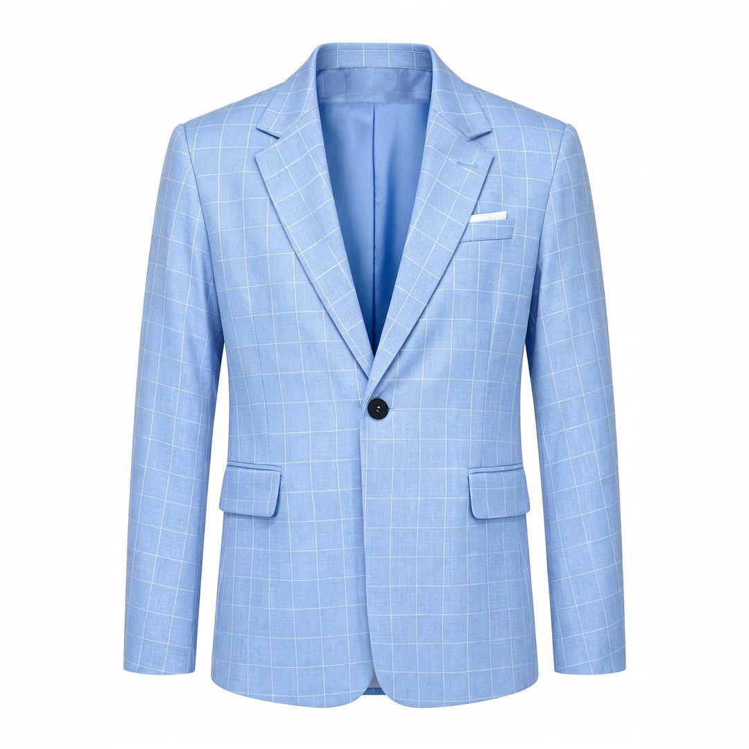 Blazer hombre cuadros azul, ligera y cómoda para un toque sofisticado en cualquier evento.