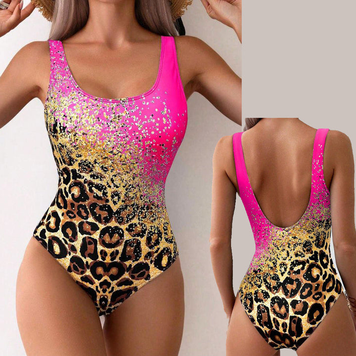 Bañador de mujer elegante, una pieza con estampado 3D y efecto estilizador de figura.