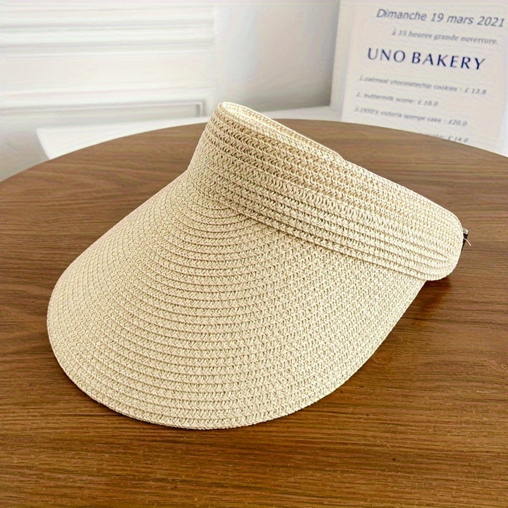 Sombrero de sol plegable con ala ancha y protección UV. Accesorio transpirable de verano unisex para la playa.