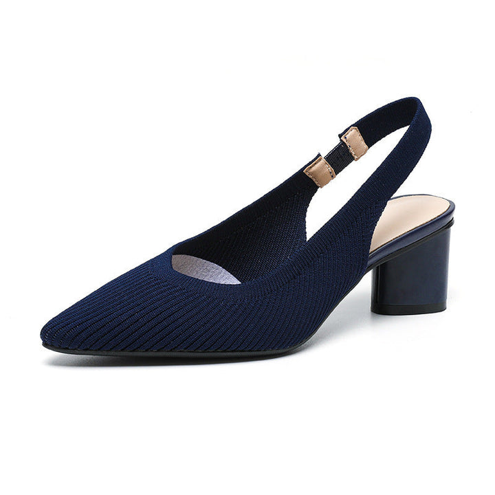Calzado femenino de verano: tacones elegantes con tira trasera y punta afilada, un toque chic para tu estilo.