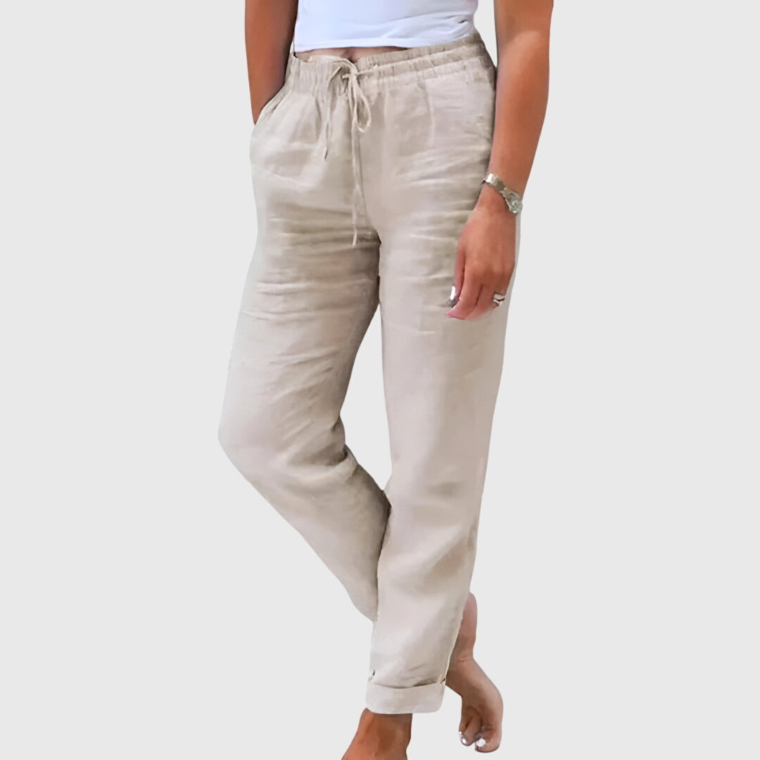 Pantalones de mujer con cintura elástica, elegantes y cómodos para el uso diario.
