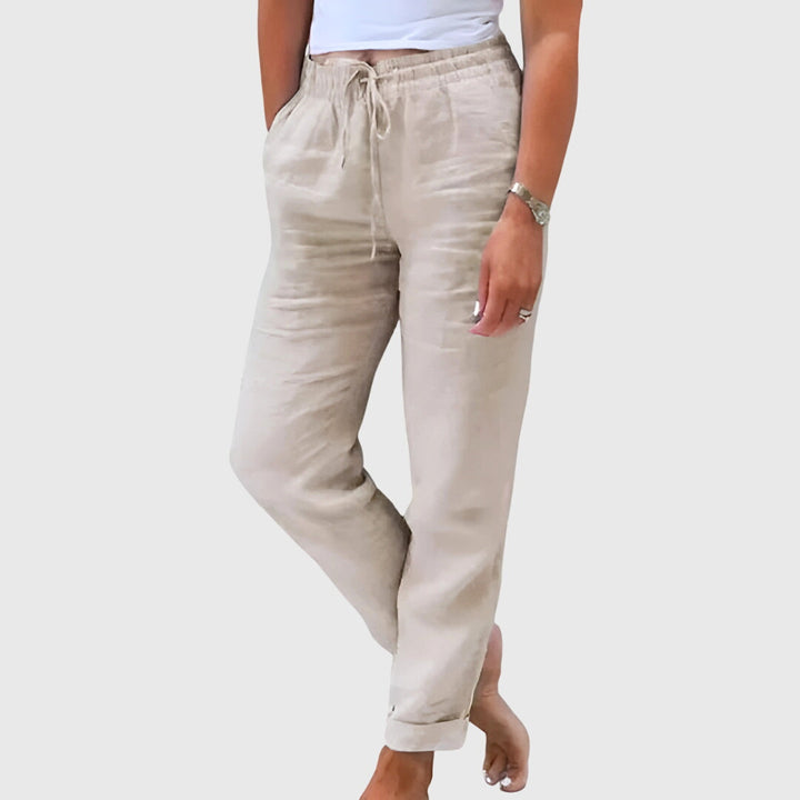 Pantalones de mujer con cintura elástica, elegantes y cómodos para el uso diario.