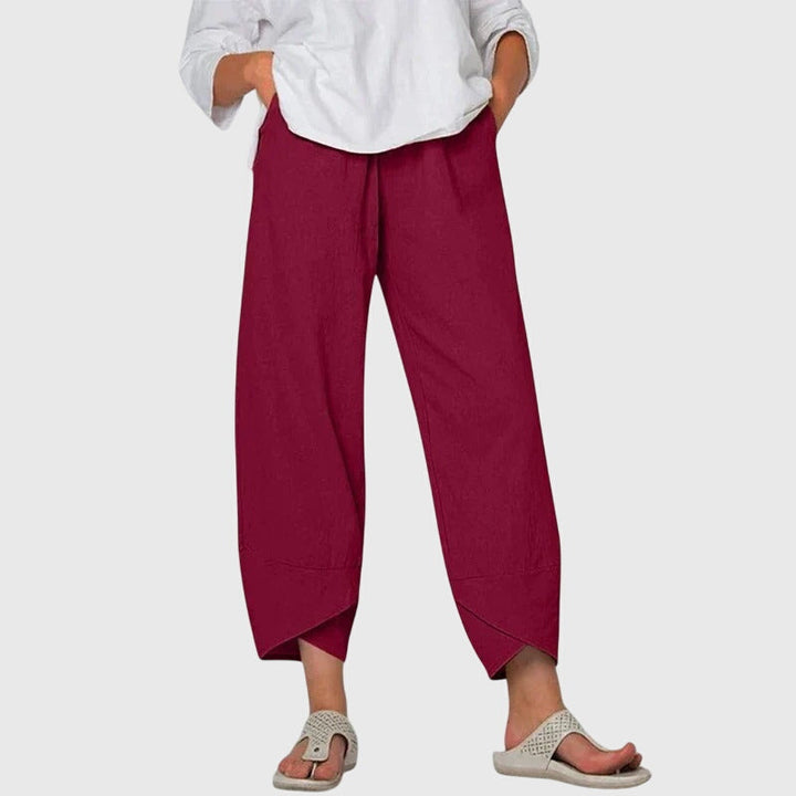 Pantalón ancho moderno de mujer. Diseño fluido y elegante, perfecto para un look casual o sofisticado.