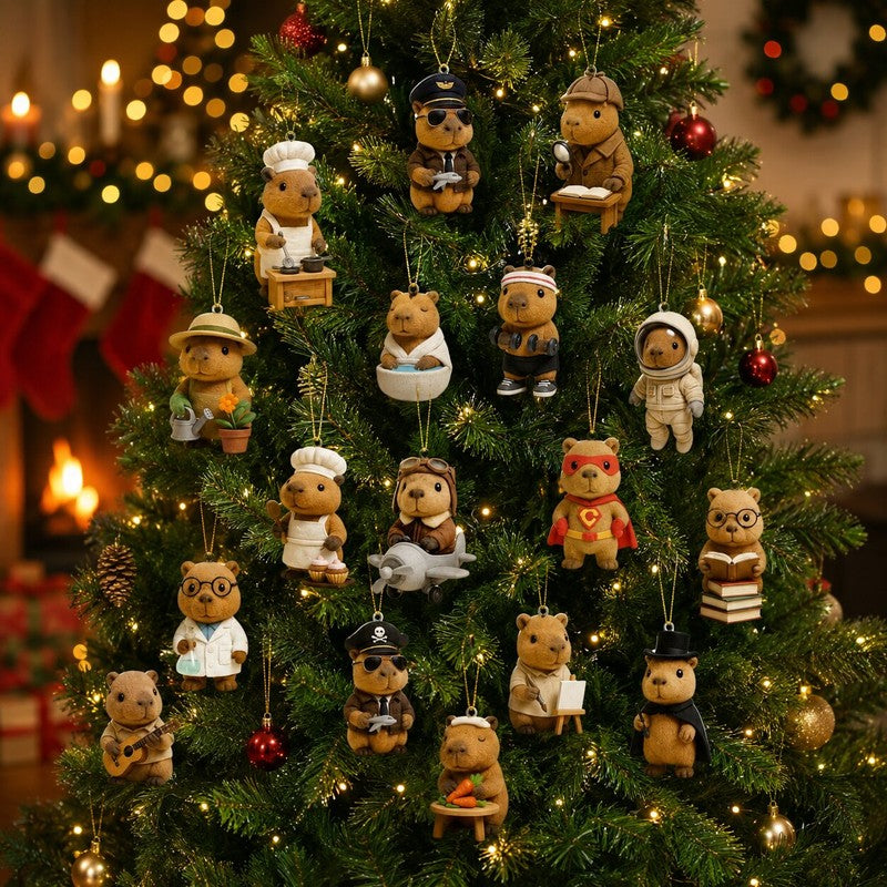 Calendario de Adviento Capibara 2026 decorando un hogar festivo. Perfecto para la cuenta regresiva de Navidad en familia.