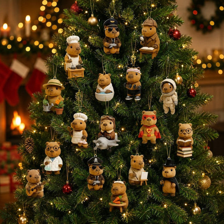 Calendario de Adviento Capibara 2026 decorando un hogar festivo. Perfecto para la cuenta regresiva de Navidad en familia.
