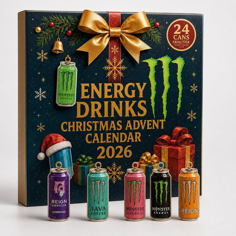 Calendario de Adviento de bebidas energéticas: una sorpresa diaria para celebrar la Navidad con energía.
