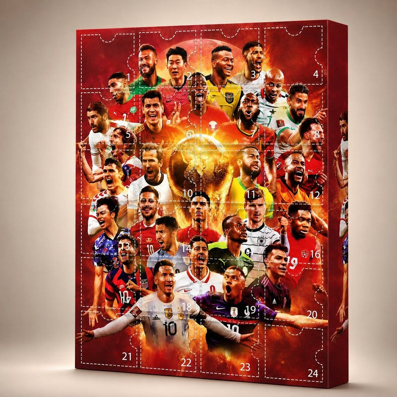 Sorpresas diarias con el Calendario de Adviento de Fútbol Mundial para niños y aficionados.