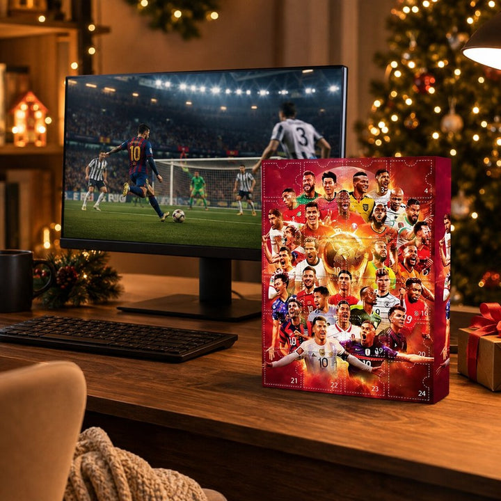 Calendario de adviento de fútbol para niños, celebra el mundial con 24 regalos deportivos.