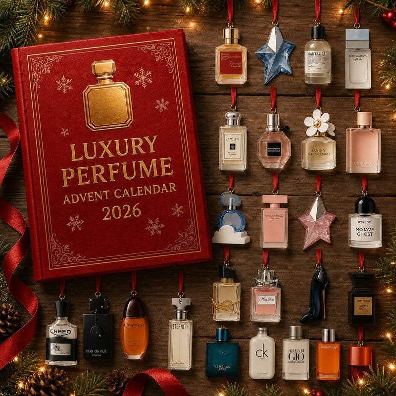 Calendario de Adviento de fragancias de lujo, ideal para cuenta atrás navideña y regalo especial de Navidad.