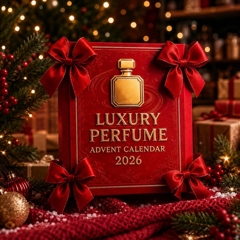 Regalo de Navidad festivo: calendario de adviento con selección exclusiva de fragancias y aromas de lujo.