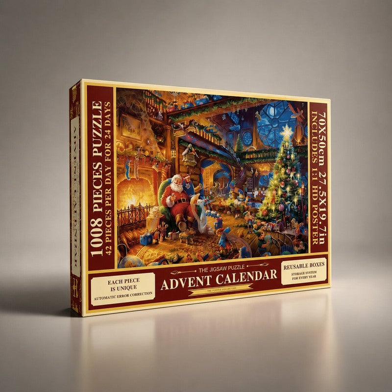 Anticipa la navidad con este calendario de adviento rompecabezas, diversión diaria garantizada en familia.