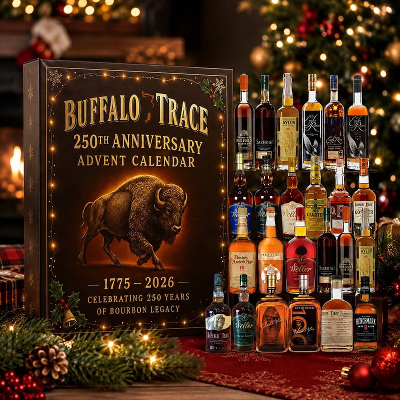 Calendario de Adviento de Whisky 2026 exclusivo. Regalo festivo para Navidad, lleno de sorpresas.