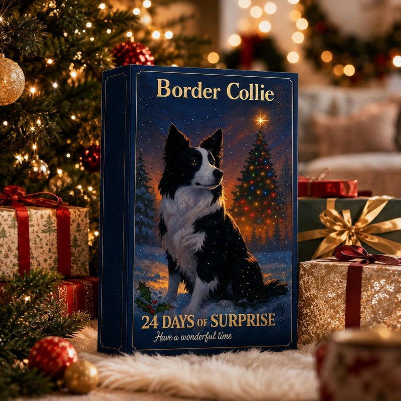 Regalo perfecto de Navidad para dueños de Border Collie. Calendario de Adviento lleno de sorpresas para perros.