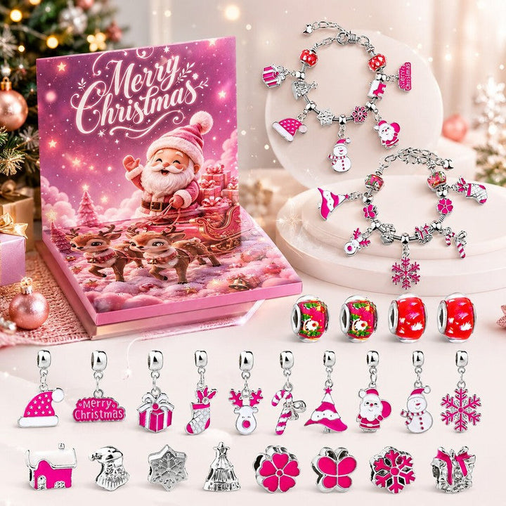 Calendario de Adviento DIY de pulseras. Crea tus propias joyas navideñas. Regalo ideal de manualidades infantiles.