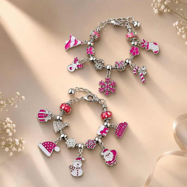 Calendario de Adviento DIY de pulseras con cuentas y dijes. Manualidades infantiles, crea tus joyas navideñas.