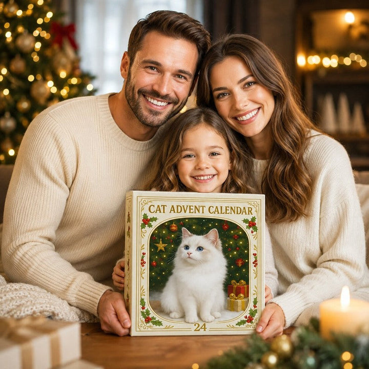 Calendario de Adviento para amantes de los gatos, con 24 sorpresas para la cuenta regresiva navideña.