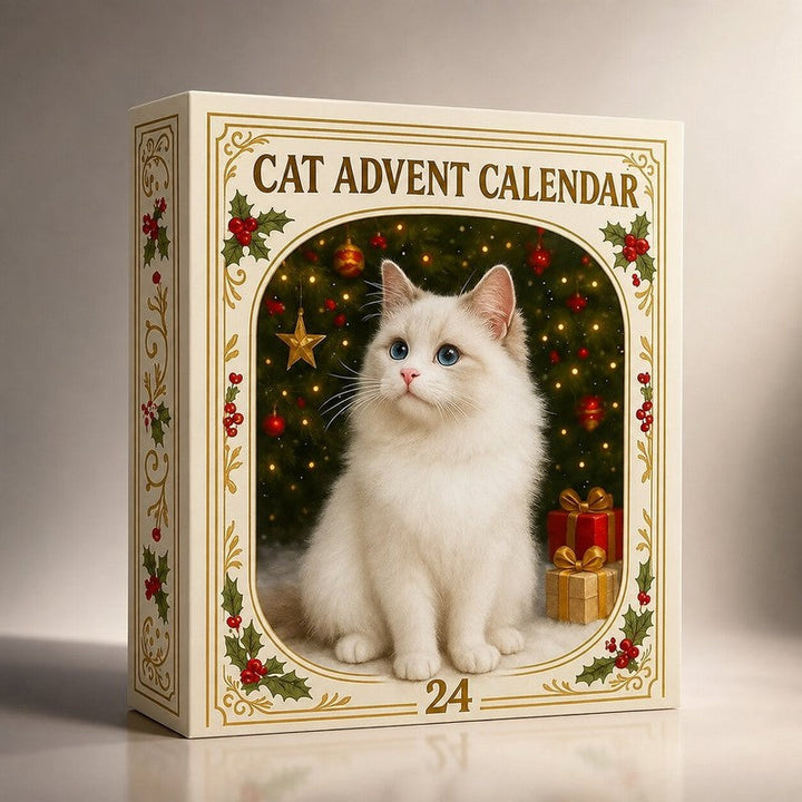 Calendario de Adviento de gatos: decoración navideña festiva y divertida para amantes de los felinos.