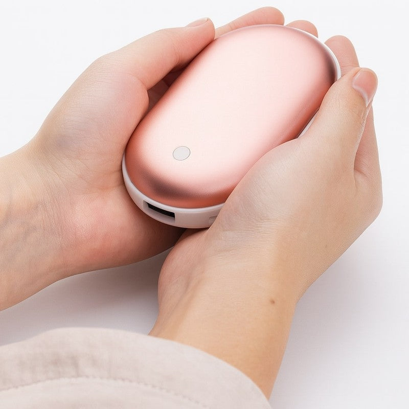 Calentador de manos eléctrico portátil unisex con función powerbank para invierno y exterior.