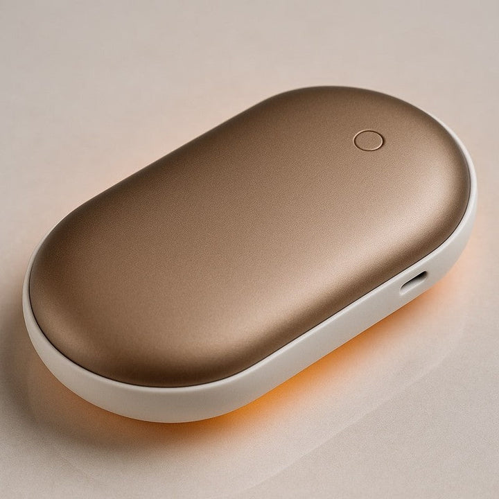 Gadget de calidez: calentador de manos unisex portátil que también sirve como powerbank.