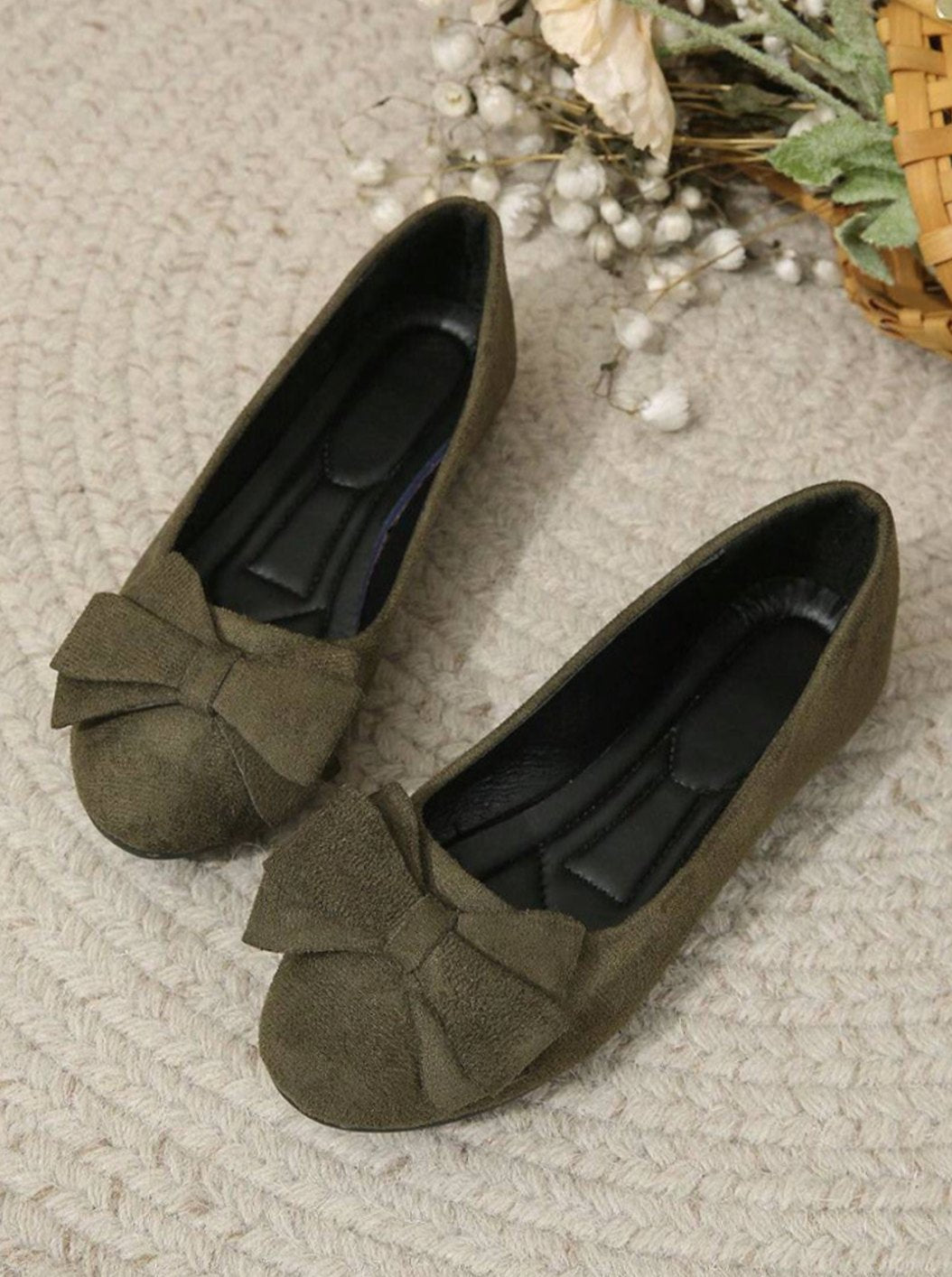 Bailarinas planas casuales para mujer, estilo Camille con lazo, ideales para look diario.