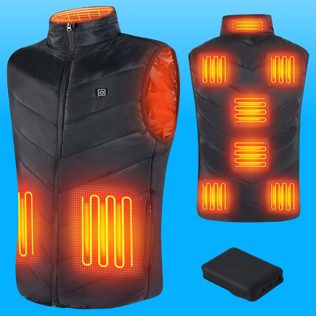 Chaleco térmico unisex recargable USB para invierno, ideal contra el frío extremo, calefactable con 3 niveles.