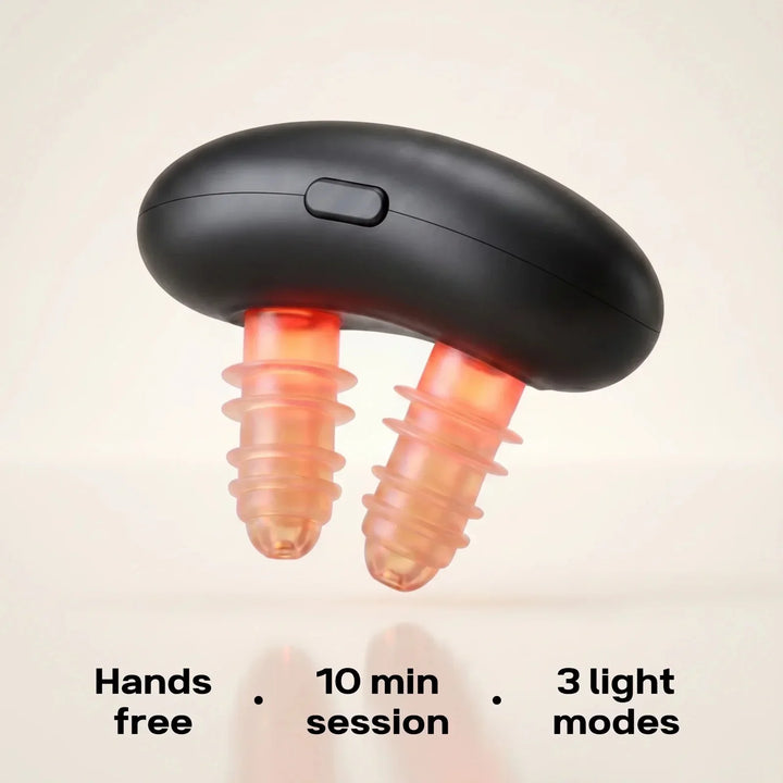 Dispositivo nasal recargable de luz roja 650nm. Fomenta el bienestar y el cuidado personal.