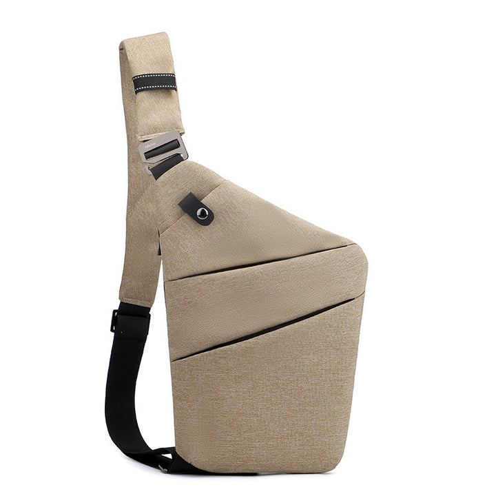 Bolso urbano antirrobo con diseño minimalista, combina seguridad con estilo moderno.