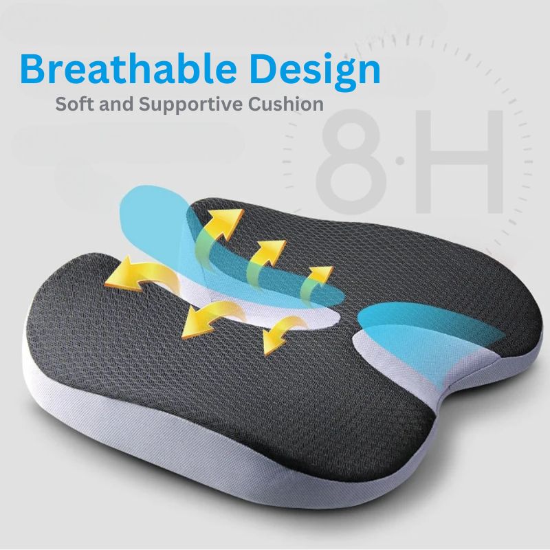 Espuma viscoelástica de alta densidad: cojín de asiento de coche ergonómico para soporte y confort diario.