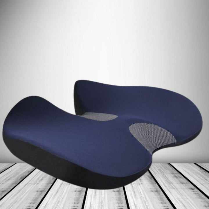 Soporte postural antideslizante: cojín ergonómico de espuma viscoelástica para asientos de coche y oficina.