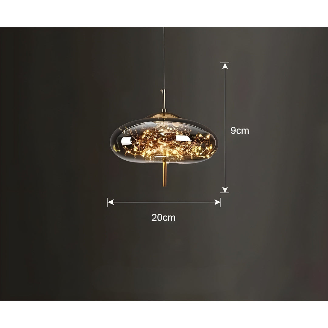 Estilo lujoso: Lámpara colgante LED moderna con diseño de estrellas para interior.