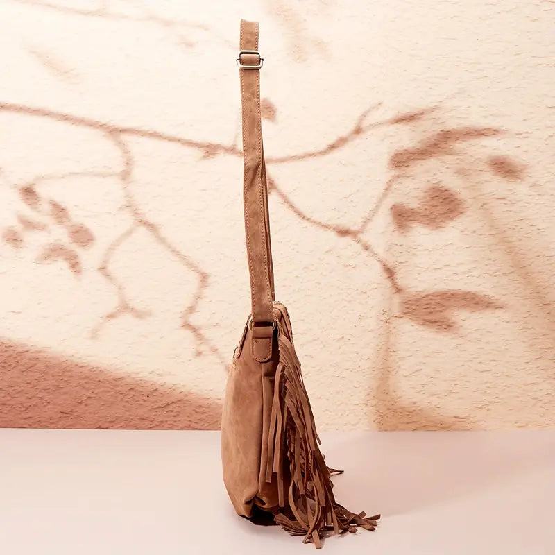 Bolso de hombro vintage RIA marrón, perfecto para un estilo retro chic diario, un complemento esencial para mujer.