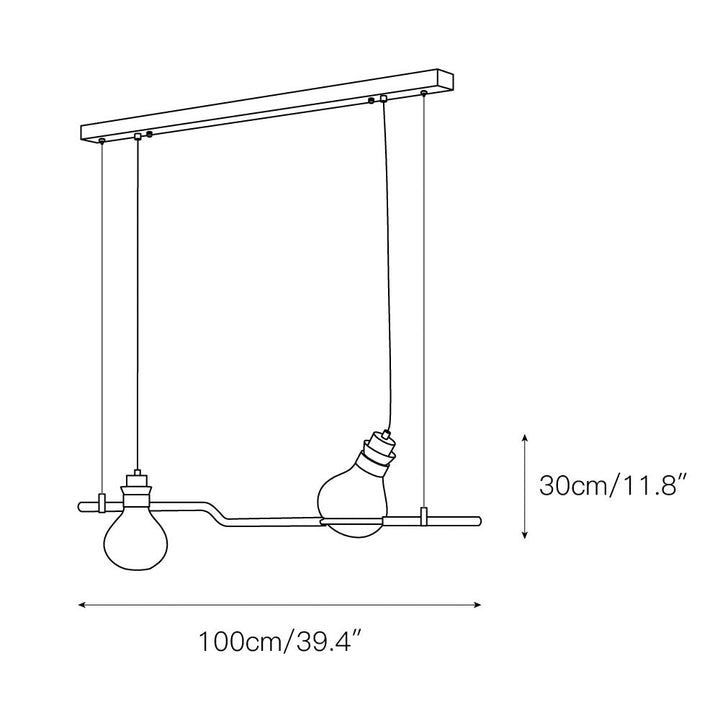 Lámpara colgante de cristal transparente y cuerda. Estilo rústico moderno para decoración del hogar.