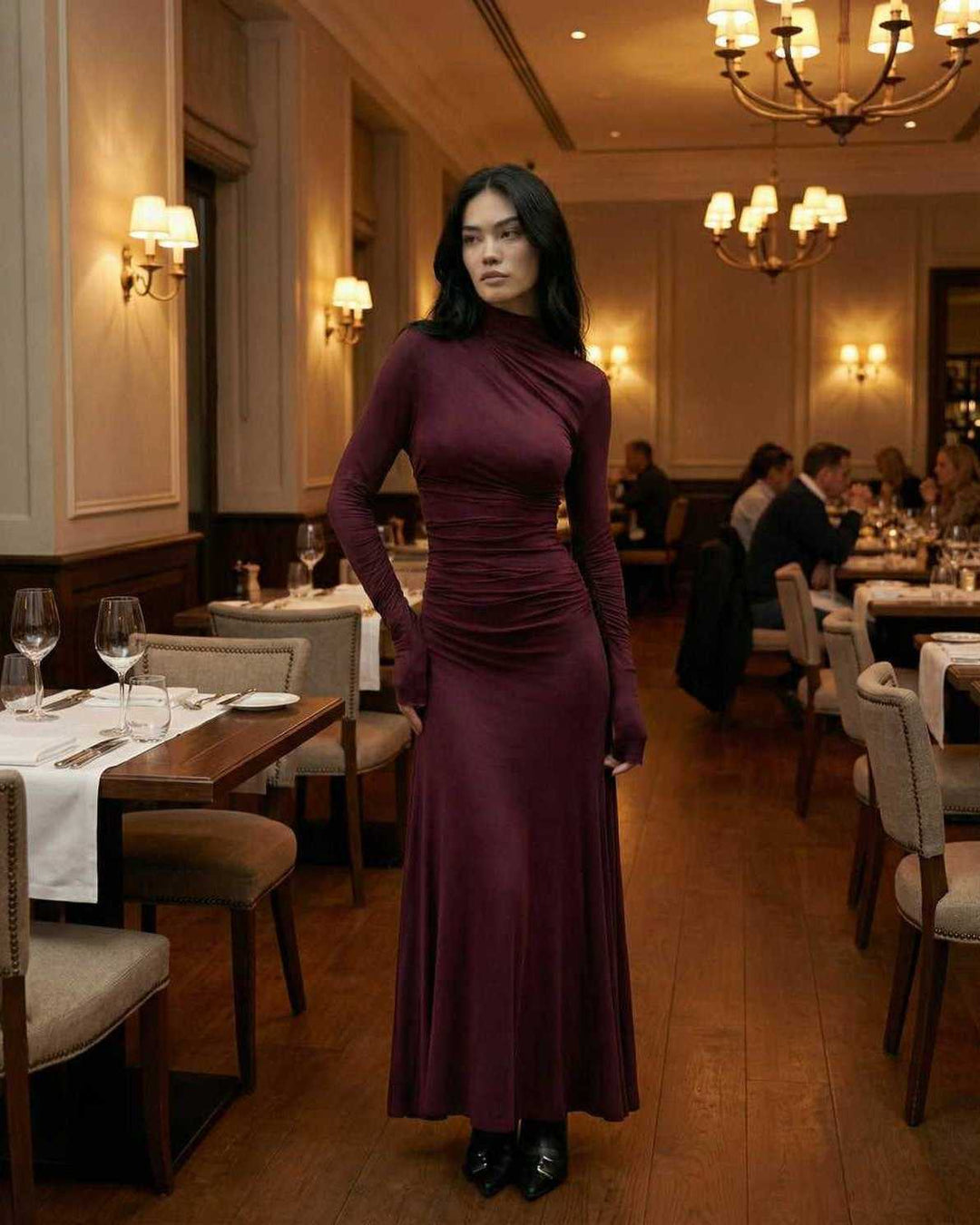 Vestido maxi celeste, una prenda elegante y confortable para mujer, ideal para lucir a la moda.