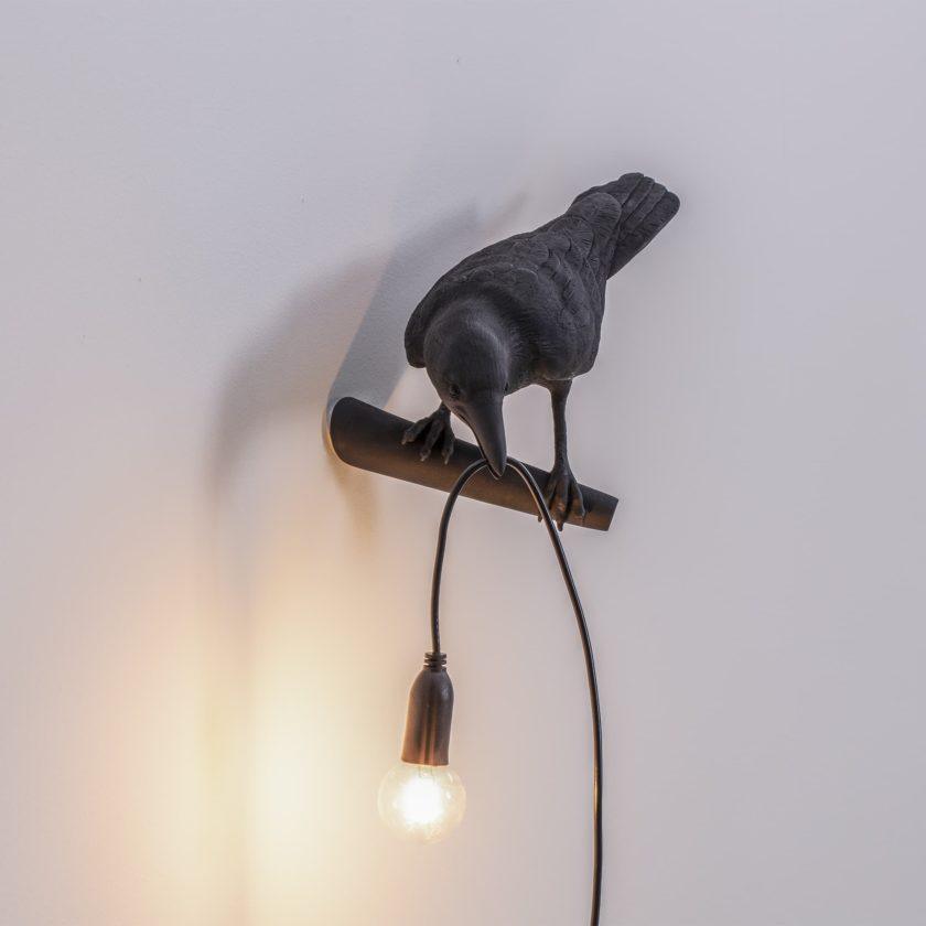 Aplique de pared moderno con ave, luz de fantasía para decoración interior.
