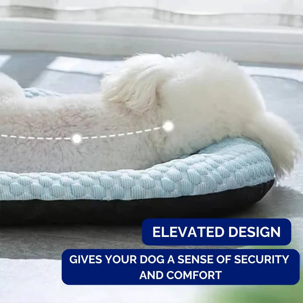 Detalle de la superficie de la cama refrigerante para perros, material duradero y fresco al tacto.
